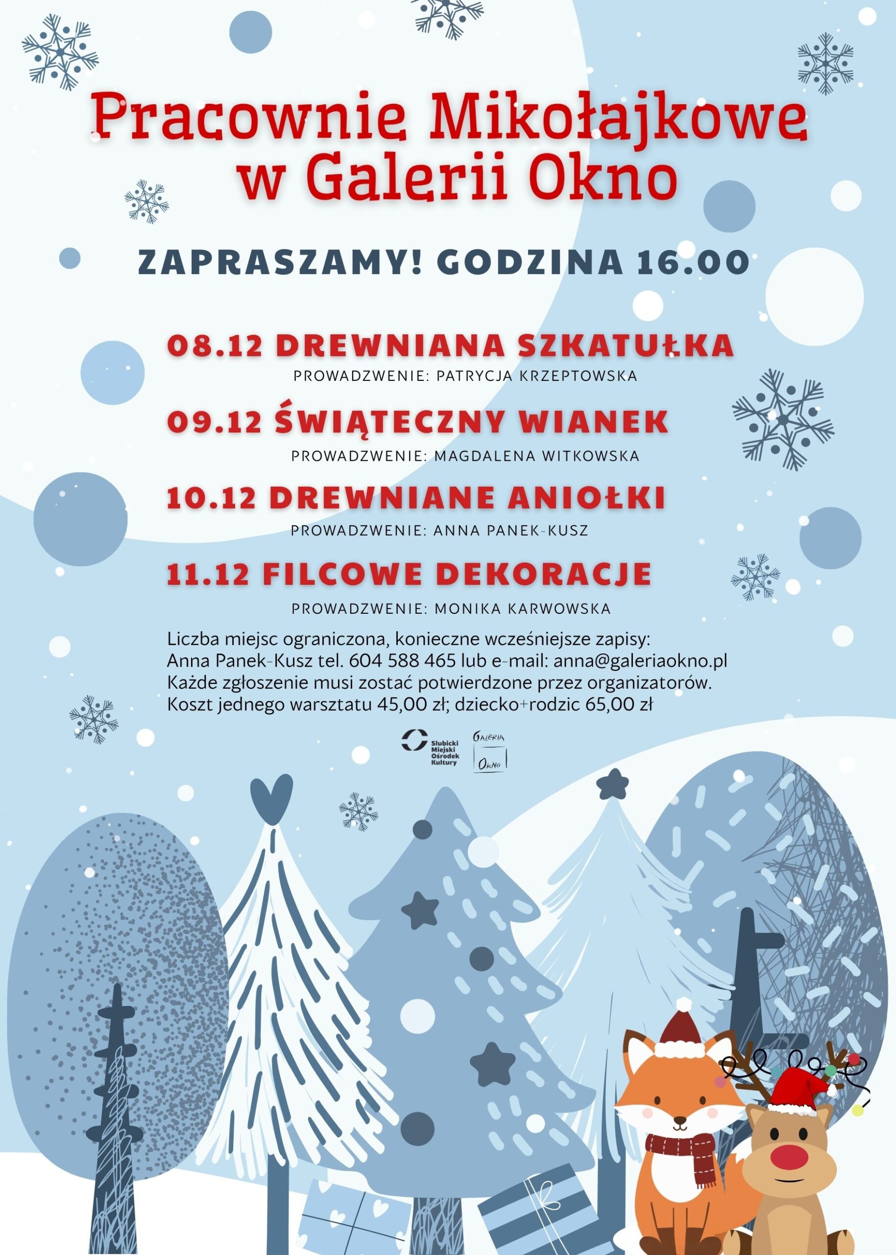 Pracownie Mikołajkowe w Galerii OKNO